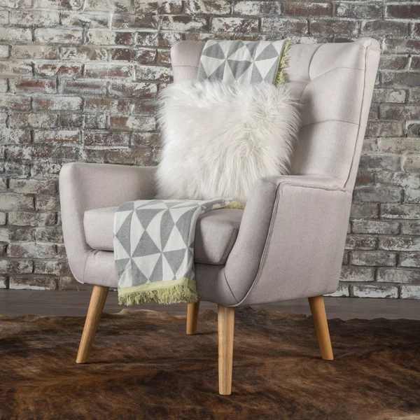 Christopher Knight Home Tamsin Mid-Century Fabric Club Chair by, Wheat