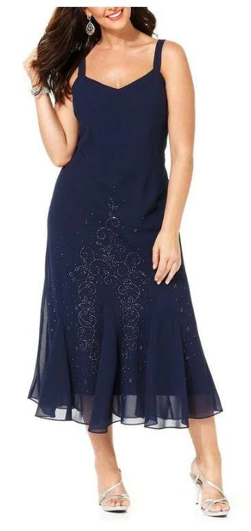 Ru0026M Richards Women's Plus Size Beaded Jacket Dress - Mother of The Bride Dresses - 22W Navy, Blue