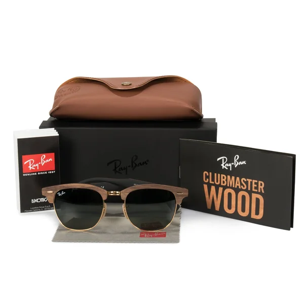 Ray-Ban Clubmaster Wood Sunglasses, RB3016M - Black/Green