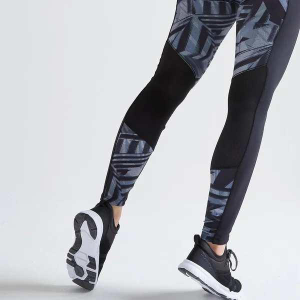Domyos Women's 120, Fitness Cardio Training Leggings in Brushed Steel, Size W26 L30