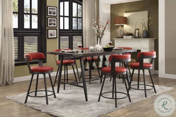 Homelegance Appert Red Pub Chair Set of 2