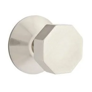 Brass Modern Hardware - Half Dummy Octagon Door Knob and Modern Rose in Satin Nickel - 5057OCT.HALF.US15 - Emtek Hardware