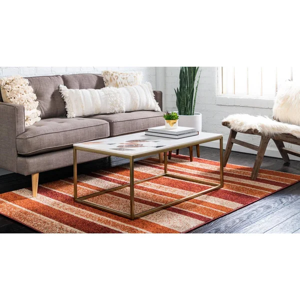 Unique Loom Autumn Artisanal Rust Red 8& 0 x 10& 0 Area Rug