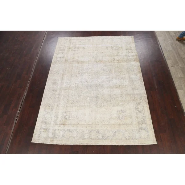 Muted Distressed Tabriz Persian Area Rug 8x11
