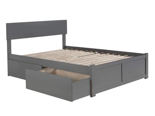 Atlantic Furniture Orlando Platform Bed with 2 Urban Bed Drawers, King, Grey