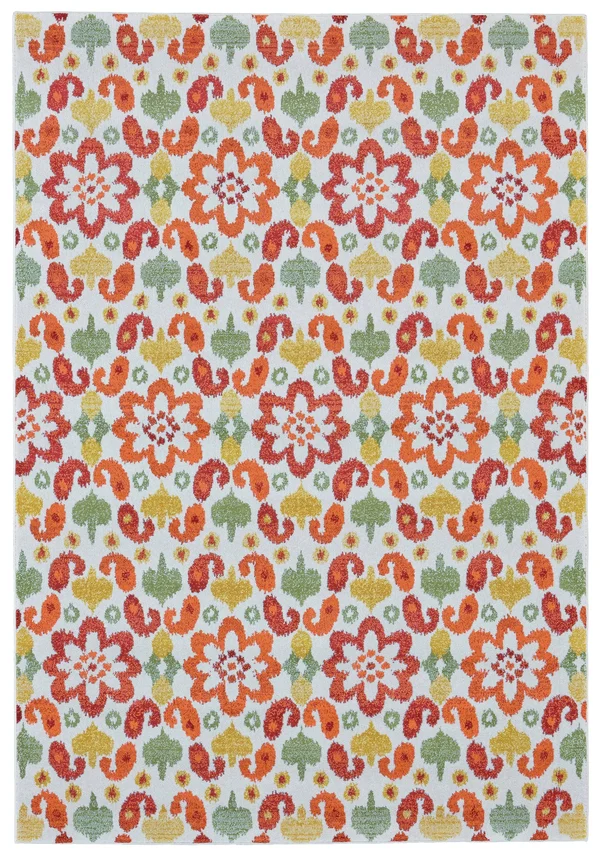Feizy Samos 10& x 13&2x22 Bright Transitional Fabric Area Rug in Orange/Yellow