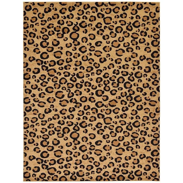 Rugpal Wild Animal inspirations Area Rug Collection 9&x12& in Leopard Color