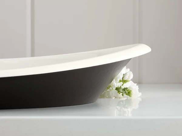 Kohler K-5403-P5-96 Iron Plains Wading Pool Oval Bathroom Sink with Iron Black Painted Underside - Biscuit