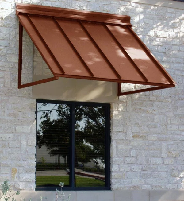 Awntech Houstonian 68-in Wide x 24-in Projection Copper Solid Fixed Patio Awning - H22-L-5COP