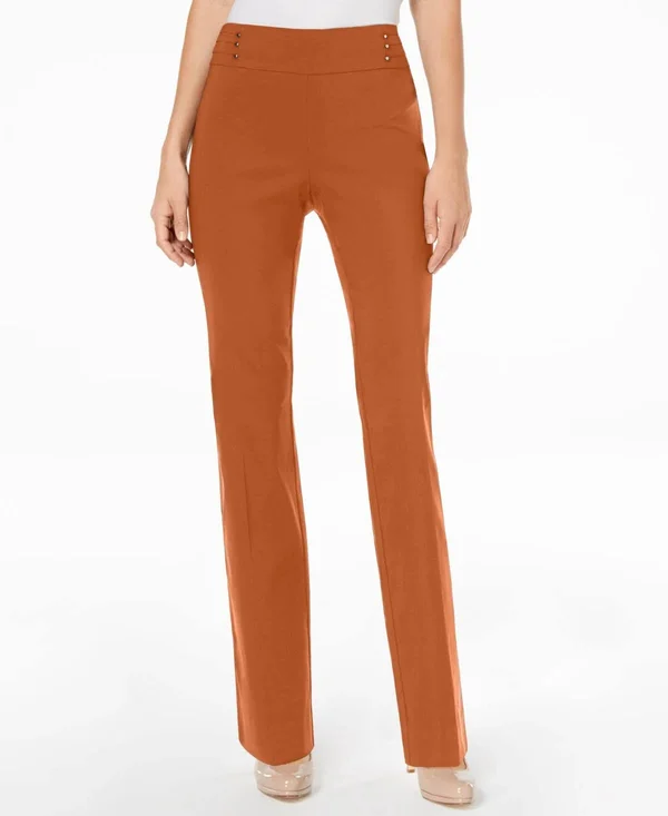 Jm Collection Studded Pull-On Tummy Control Pants, Regular and Short Lengths, Created for Macy&s - Rust