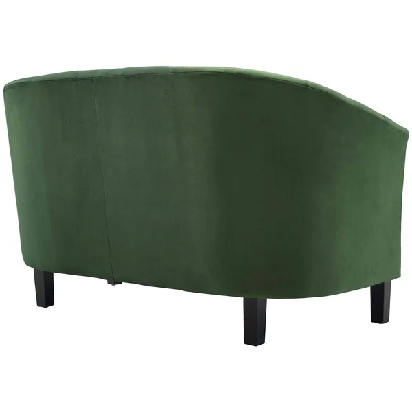 Modway Prospect Channel Tufted Upholstered Velvet Loveseat Light Blue