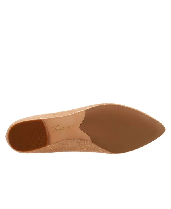 Trotters Women's Estee, Size: 5, Nude Croco Leather