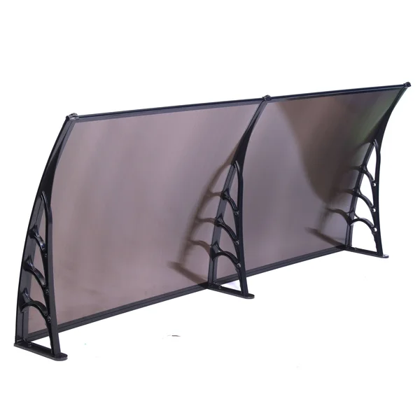Aleko Polycarbonate Outdoor Window or Door Canopy 40 x 80 Inches Brown