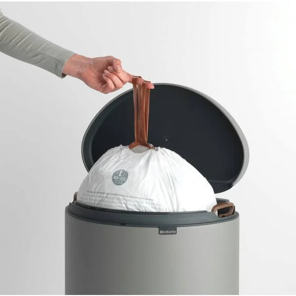 Brabantia 119620 Kitchen Bin - Steel, Mineral Concrete Grey, 40L
