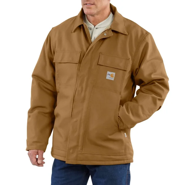 Carhartt Men's Brown Flame-Resistant Duck Traditional Coat