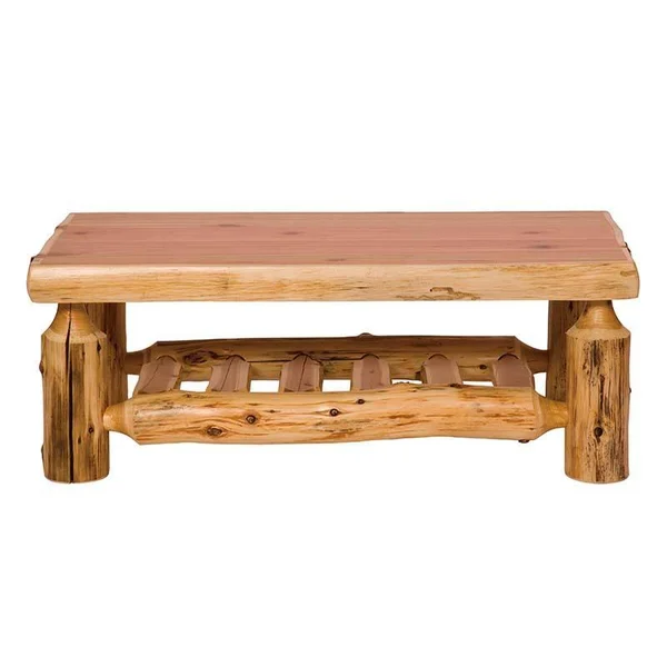 Fireside Lodge Open Coffee Table - 24x22 x 48x22 - Liquid Glass Finish