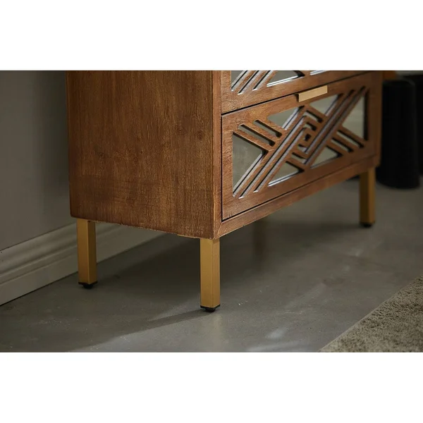 COZAYH 3-Drawer Mirror Fronts Accent Dresser - 3-Drawer