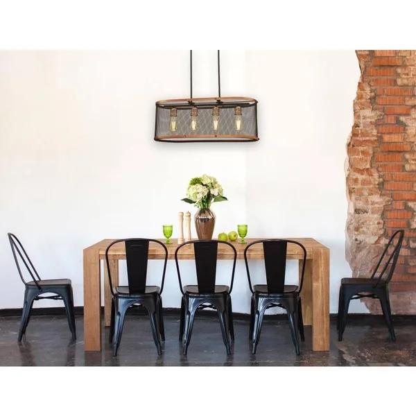 Westinghouse Emmett 4-Light Oil Rubbed Bronze and Washed Copper Chandelier with Mesh Shade 6332800