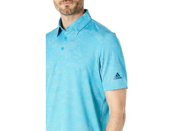 Adidas Camo Primegreen Polo White/Sonic Aqua Large