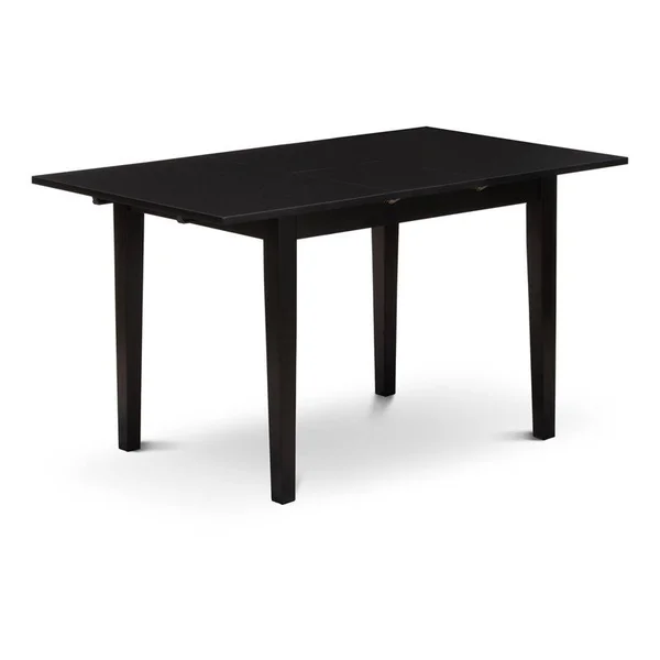 East West Furniture Norfolk 5-Piece Wood Dining Set with Fabric Seat in Black - NODA5-BLK-C