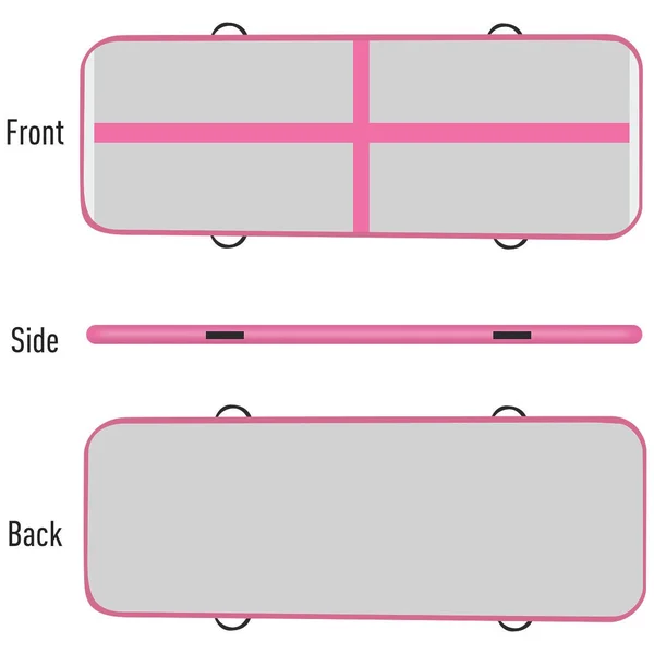 Soozier 10' Air Track Inflatable Tumbling Mat for Gymnastics with Pump - Light Grey/Pink