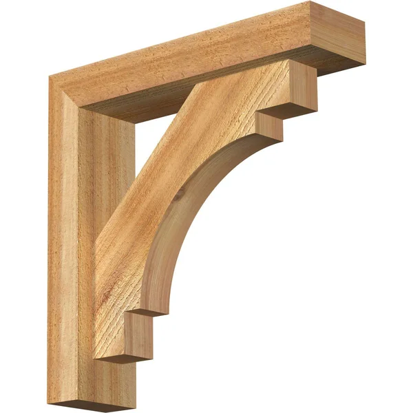 Ekena Millwork 1463008 4x22W x 16x22D x 16x22H Merced Block Rough Sawn Bracket w/ Offset Brace, Western Red Cedar