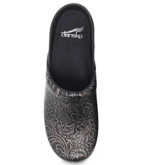 Dansko Women's Professional Black Antique Tooled Clog 40