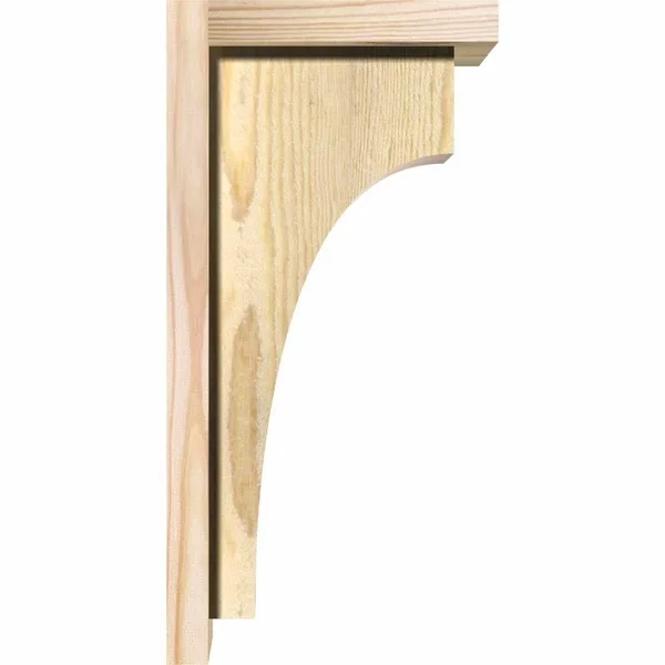 Ekena Millwork COR08X10X14HUN01RDF 8x22W x 10x22D x 14x22H Huntington Rough Sawn Corbel w/Backplate - Douglas Fir