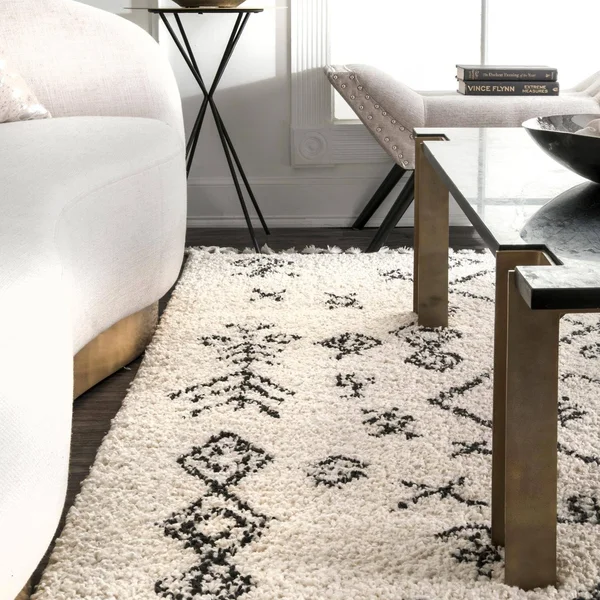 nuLOOM Rugs Kayla Moroccan Abstract Tassel Off White 6& 7x22 x 9& Area Rug