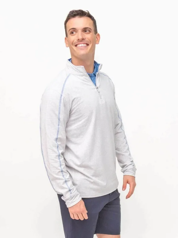 Carrollton 1/4 Zip Pullover - Tasc - White/ Seahorse - XL