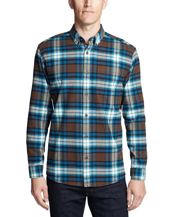 Eddie Bauer Men's Eddie&s Favorite Flannel Shirt - Slim - Brown - XXXL