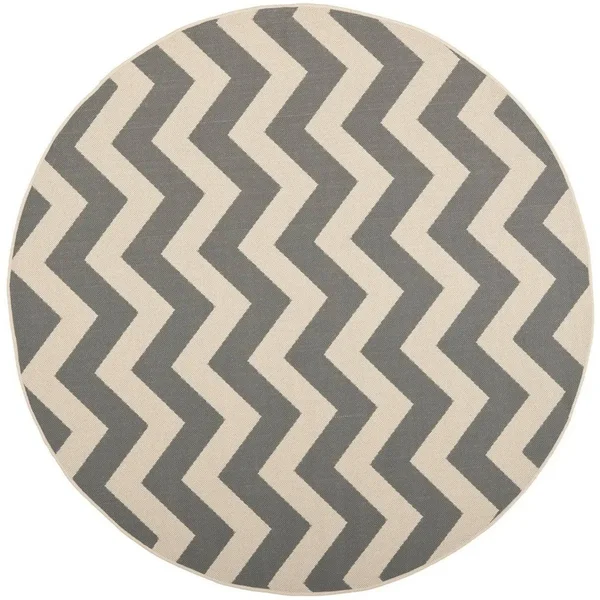Safavieh Courtyard Grey & Beige 4& x 4& Square Indoor/Outdoor Rug