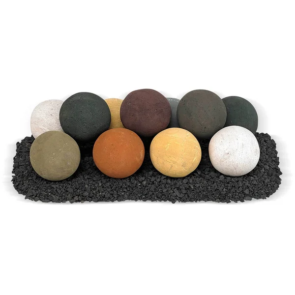American Fireglass Uniform Lite Stone Ball Set - 36x22 Cottage White