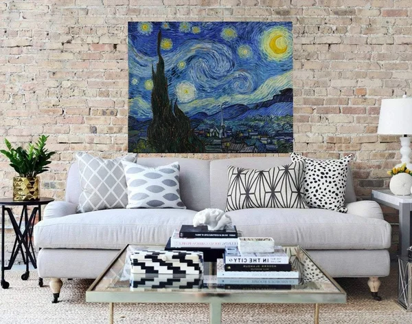 Van Gogh Starry Night Framed Wall Art Print 16x20 - Canvas Print