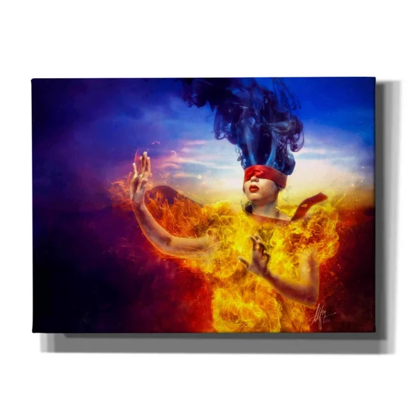 Cortesi Home 'Suspense' by Mario Sanchez Nevado, Canvas Wall Art, 16 inchx12 inch, Size: 16 x 12, Orange