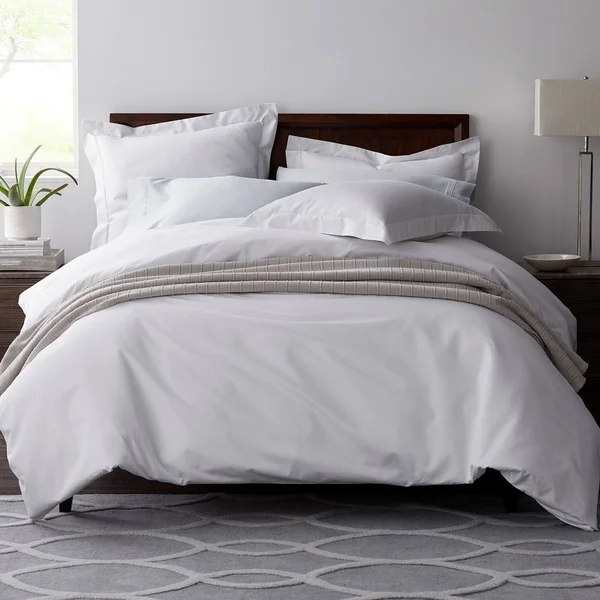 The Company Store Legends Hotel Silver Solid Egyptian Cotton Sateen Standard Sham