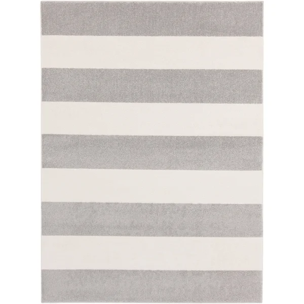 Havenside Home Goodland Woven Casual Striped Area Rug - 6&7 x 9&6 Black White