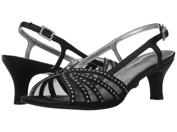 David Tate Women's Sizzle Slingback, Size: 6.5, Black Satin