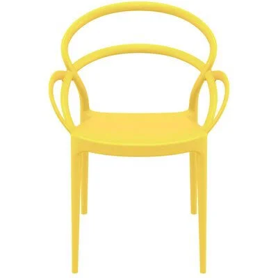 Slade Stacking Patio Dining Armchair (Set of 2) Color: Yellow