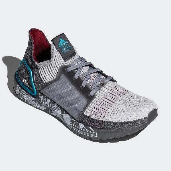 Adidas Mens Ultraboost 19 - Running Shoes Grey/Collegate Burgundy/Grey Size 09.5