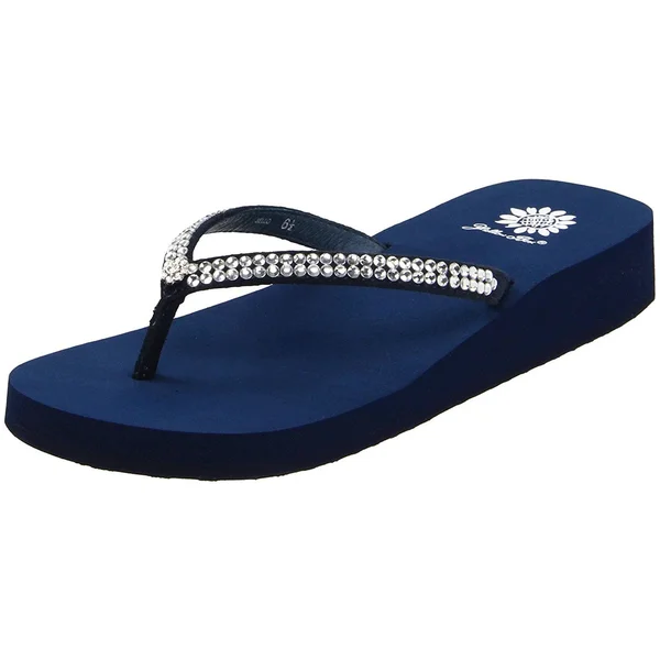 Yellow Box Women's Jello Sandal Flip Flop-Navy-8