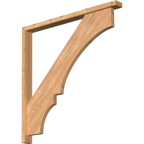 Ekena Millwork 1461933 3 1/2x22W x 40x22D x 40x22H Balboa Block Smooth Bracket w/ Offset Brace, Western Red Cedar