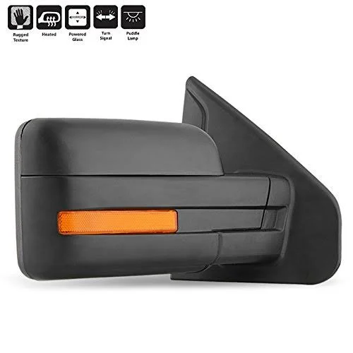 07-14 Ford F150 Pickup Extending Towing Power Heated W Amber LED Signal Mirrors Passenger Right Side