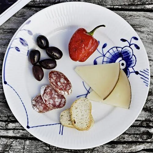 Blue Fluted Mega Dessert PLATE - 7.5