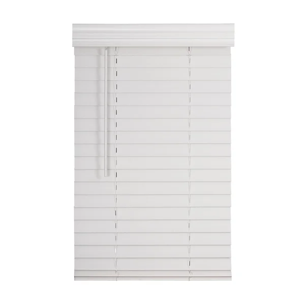 2x22 Cordless Faux Wood Blind - Smooth White - 35x22 W x 96x22 L
