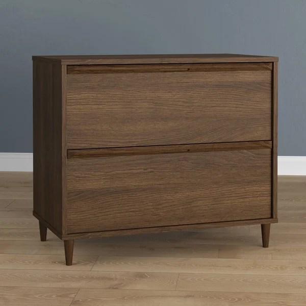 Quarters & Craft Raleigh Collection Home Office Lateral Filing Cabinet, in Vintage Walnut (QCLATMMW)