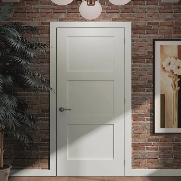3-Panel DOOR, Kimberly Bay Interior Slab Shaker White 80 in. x 30 in.