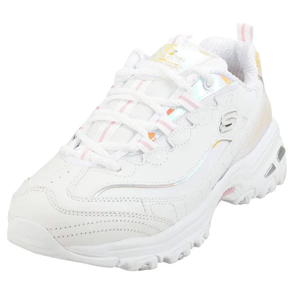 Skechers Women's D&Lites - Pearly Glow Athletic Shoes White 9.5