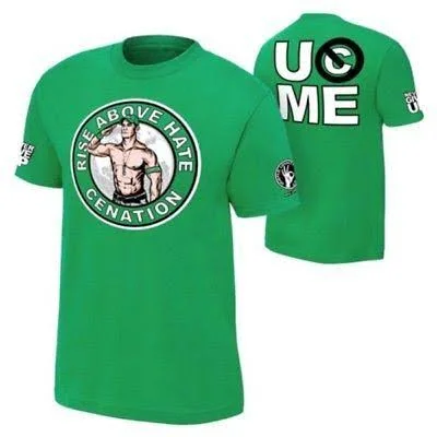 John Cena Boys Green Kids Costume T-Shirt Hat Wristbands YM