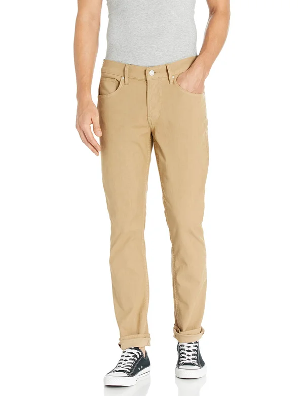 Hudson Jeans Men's Blake Slim Straight Zip Fly Twill, Tan, 32